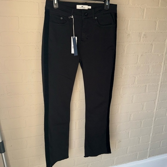 Vineyard Vines jeans Black High-Rise Kick Flare size 27‎ tux velvet striped - Picture 8 of 9